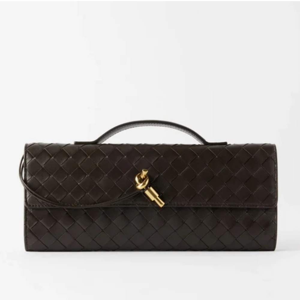 Black leather clutch